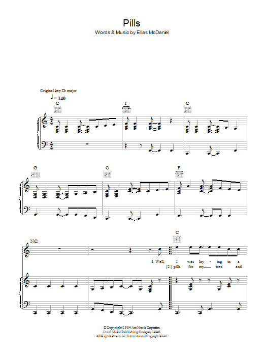 Learn to play Bo Diddley Pills sheet music for Piano, Vocal & Guitar in minutes. Bo Diddley Pills sheet music preview music notes and score for Piano, Vocal & Guitar including 5 page(s)