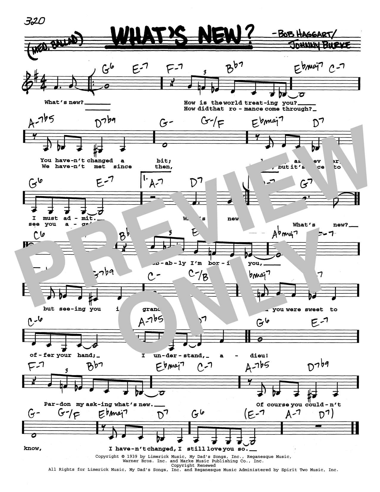 Bob Crosby and His Orchestra What's New? (Low Voice) sheet music, chords, lyrics - Printable PDF for Real Book – Melody, Lyrics & Chords