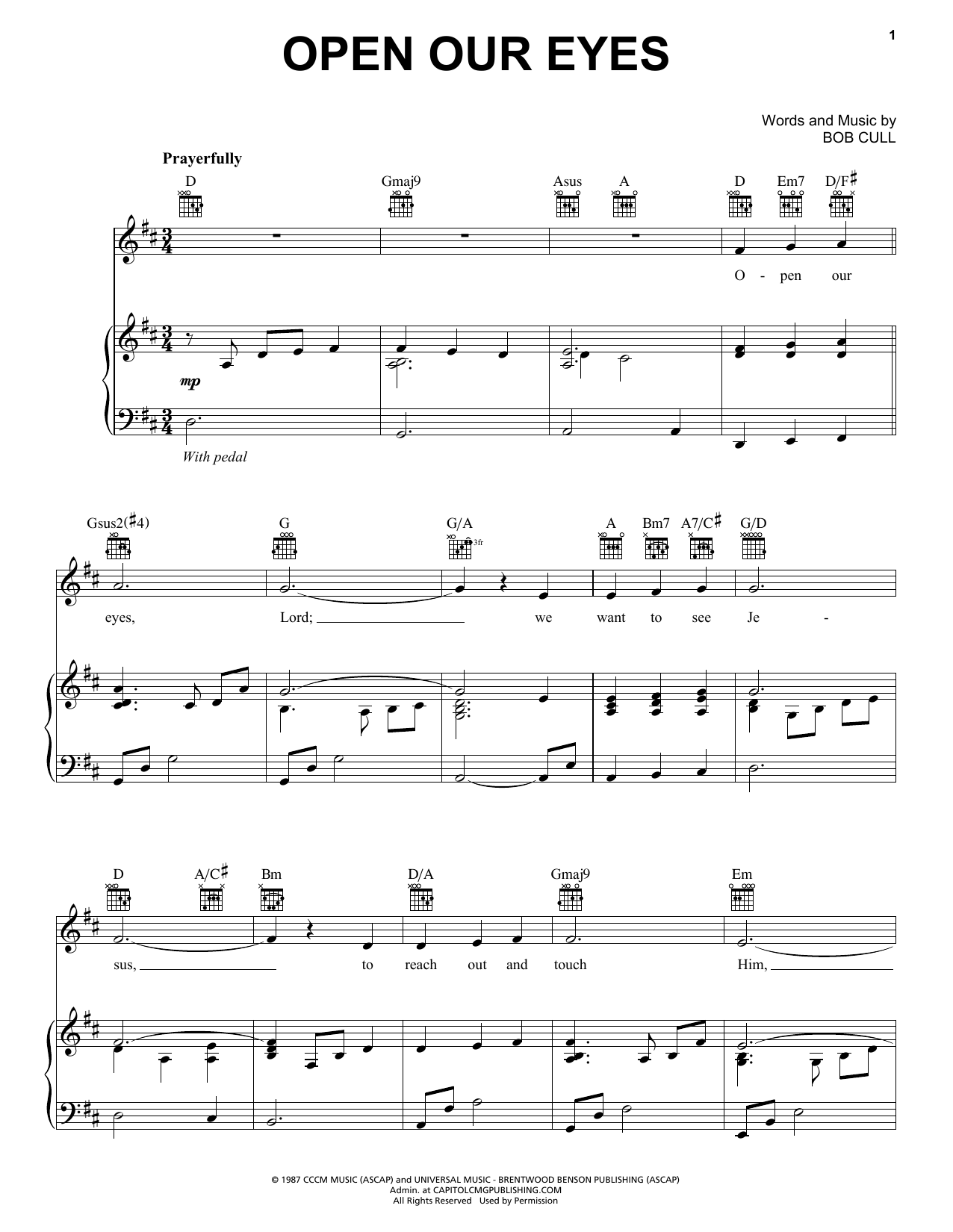 Learn to play Bob Cull Open Our Eyes sheet music for Easy Piano in minutes. Bob Cull Open Our Eyes sheet music notes and chords