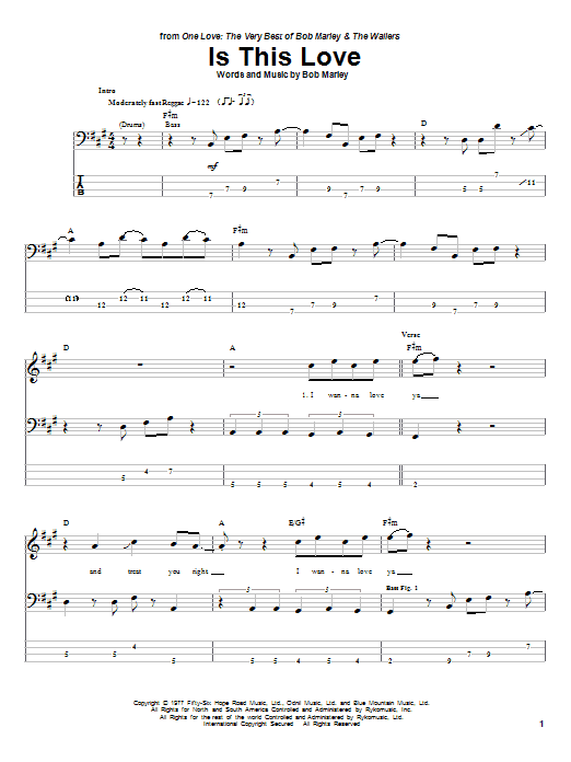 Learn to play Bob Marley Is This Love sheet music for Easy Guitar Tab in minutes. Bob Marley Is This Love sheet music notes and chords