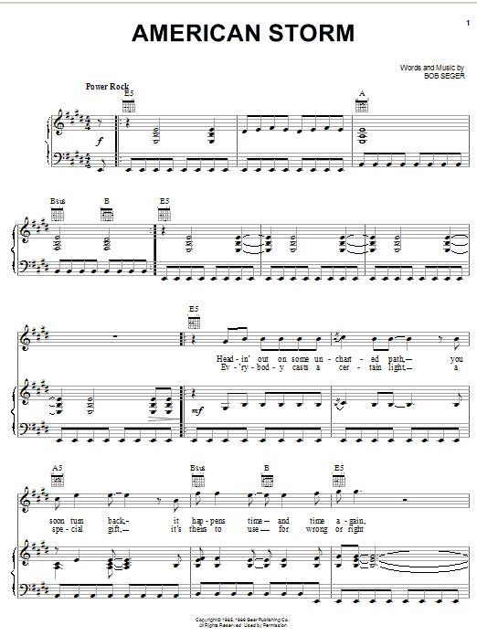 Learn to play Bob Seger American Storm sheet music for Lyrics & Chords in minutes. Bob Seger American Storm sheet music notes and chords