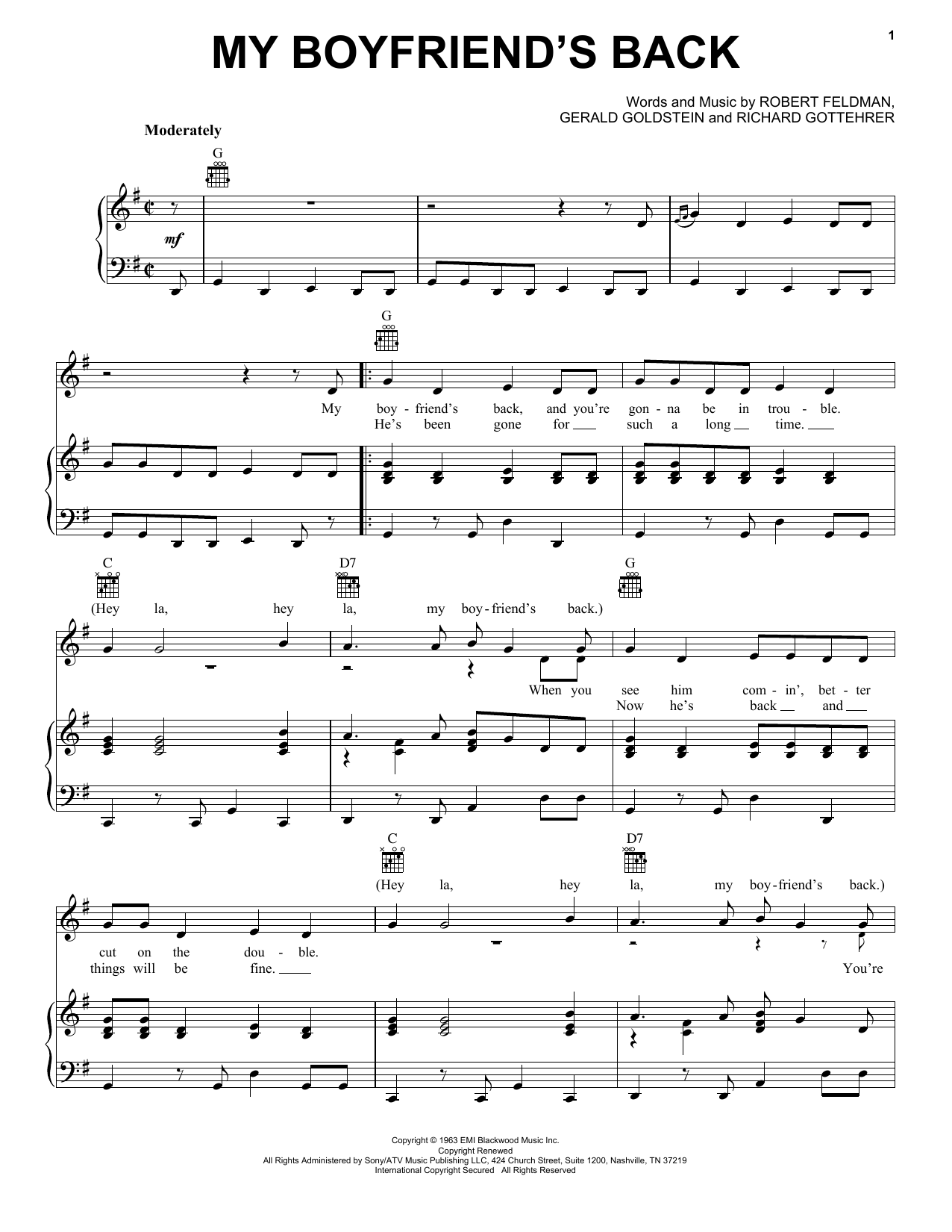 Learn to play Bobby Comstock My Boyfriend's Back sheet music for Easy Guitar in minutes. Bobby Comstock My Boyfriend's Back sheet music notes and chords