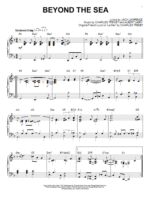 Learn to play Bobby Darin Beyond The Sea sheet music for Piano in minutes. Bobby Darin Beyond The Sea sheet music preview music notes and score for Piano including 3 page(s)