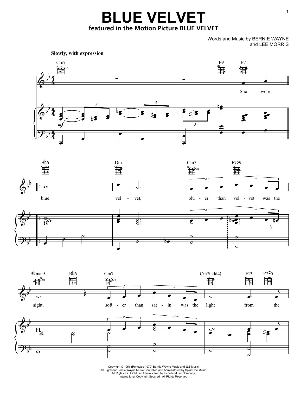 Learn to play Bobby Vinton Blue Velvet sheet music for Piano, Vocal & Guitar (Right-Hand Melody) in minutes. Bobby Vinton Blue Velvet sheet music notes and chords