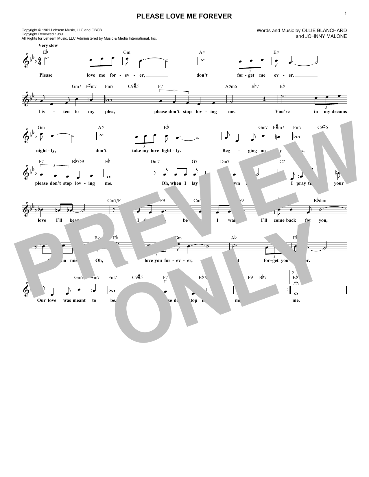 Learn to play Bobby Vinton Please Love Me Forever sheet music for E-Z Play Today in minutes. Bobby Vinton Please Love Me Forever sheet music preview music notes and score for E-Z Play Today including 2 page(s)