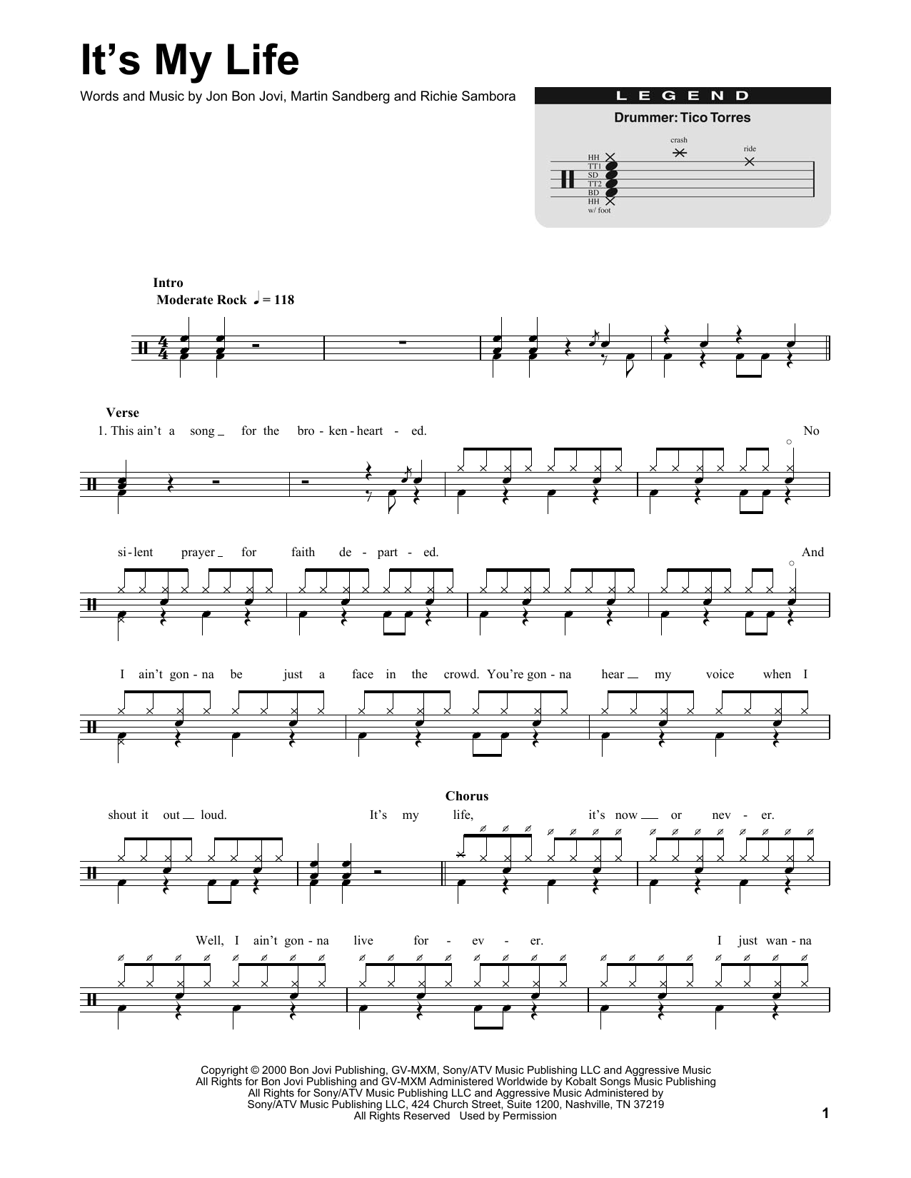 Bon Jovi It S My Life Sheet Music Download Printable Pdf Rock Music Score For Guitar Chords Lyrics