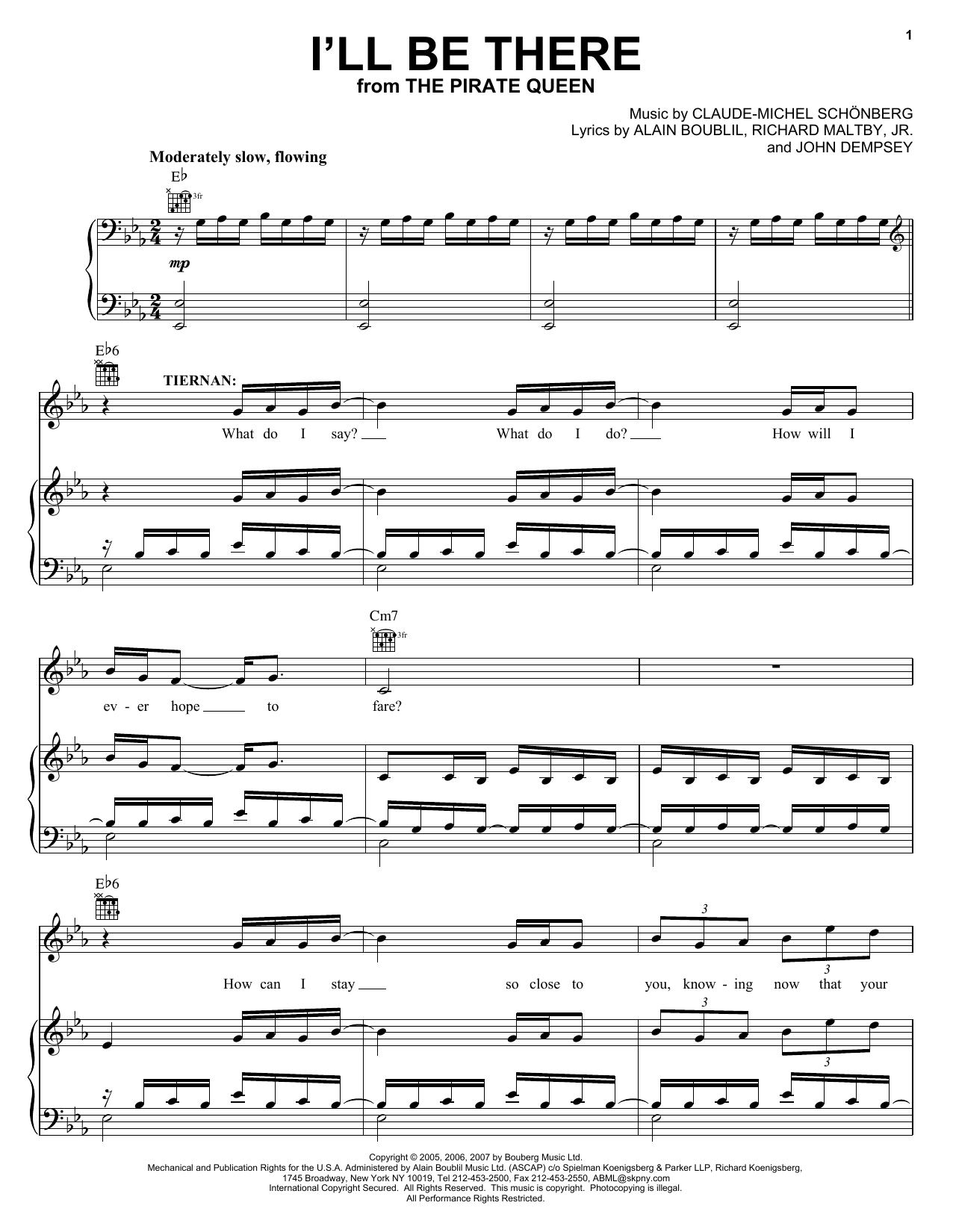 Learn to play Boublil and Schonberg I'll Be There sheet music for Piano, Vocal & Guitar (Right-Hand Melody) in minutes. Boublil and Schonberg I'll Be There sheet music preview music notes and score for Piano, Vocal & Guitar (Right-Hand Melody) including 9 page(s)