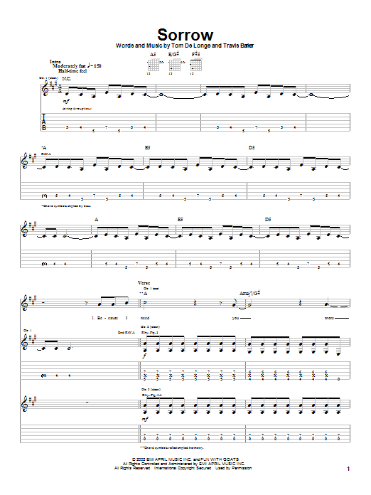 Learn to play Box Car Racer Sorrow sheet music for Guitar Tab in minutes. Box Car Racer Sorrow sheet music notes and chords