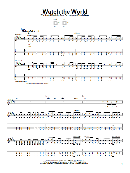 Learn to play Box Car Racer Watch The World sheet music for Guitar Tab in minutes. Box Car Racer Watch The World sheet music notes and chords