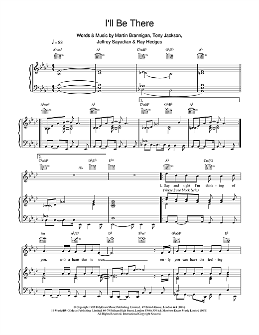 Learn to play Boyzone I'll Be There sheet music for Piano, Vocal & Guitar (Right-Hand Melody) in minutes. Boyzone I'll Be There sheet music notes and chords