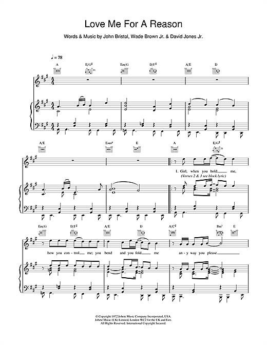 Learn to play Boyzone Love Me For A Reason sheet music for Piano, Vocal & Guitar (Right-Hand Melody) in minutes. Boyzone Love Me For A Reason sheet music notes and chords
