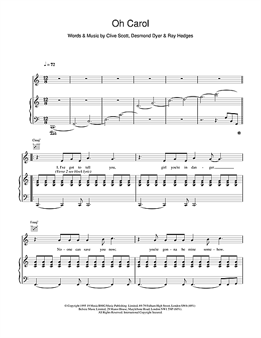 Learn to play Boyzone Oh Carol sheet music for Piano, Vocal & Guitar in minutes. Boyzone Oh Carol sheet music notes and chords