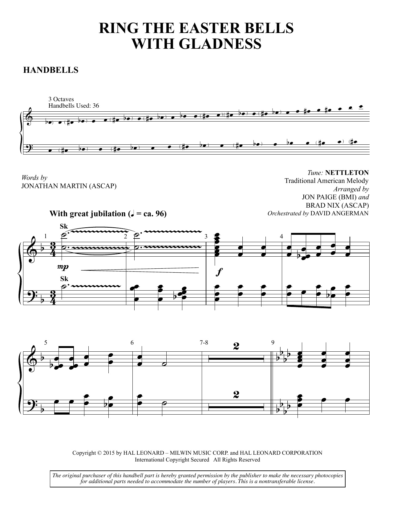Learn to play Brad Nix Ring the Easter Bells with Gladness - Handbells sheet music for Choir Instrumental Pak in minutes. Brad Nix Ring the Easter Bells with Gladness - Handbells sheet music preview music notes and score for Choir Instrumental Pak including 5 page(s)