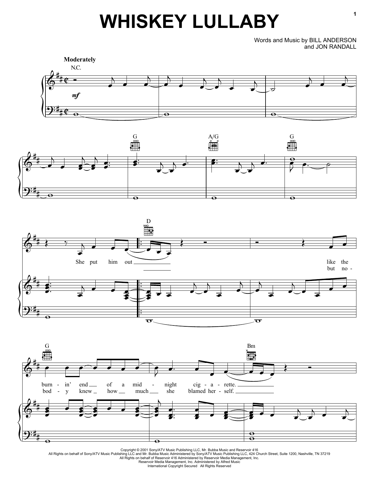 Learn to play Brad Paisley Whiskey Lullaby sheet music for Lyrics & Chords in minutes. Brad Paisley Whiskey Lullaby sheet music preview music notes and score for Lyrics & Chords including 3 page(s)