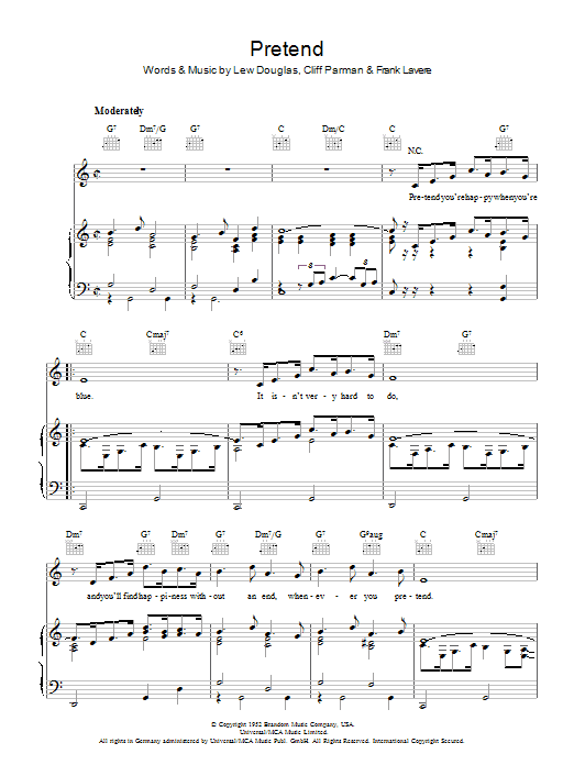Learn to play Brenda Lee Pretend sheet music for Piano, Vocal & Guitar (Right-Hand Melody) in minutes. Brenda Lee Pretend sheet music preview music notes and score for Piano, Vocal & Guitar (Right-Hand Melody) including 4 page(s)