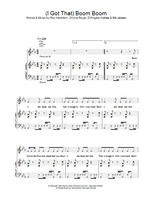 Learn to play Britney Spears (I Got That) Boom Boom sheet music for Piano, Vocal & Guitar in minutes. Britney Spears (I Got That) Boom Boom sheet music preview music notes and score for Piano, Vocal & Guitar including 8 page(s)