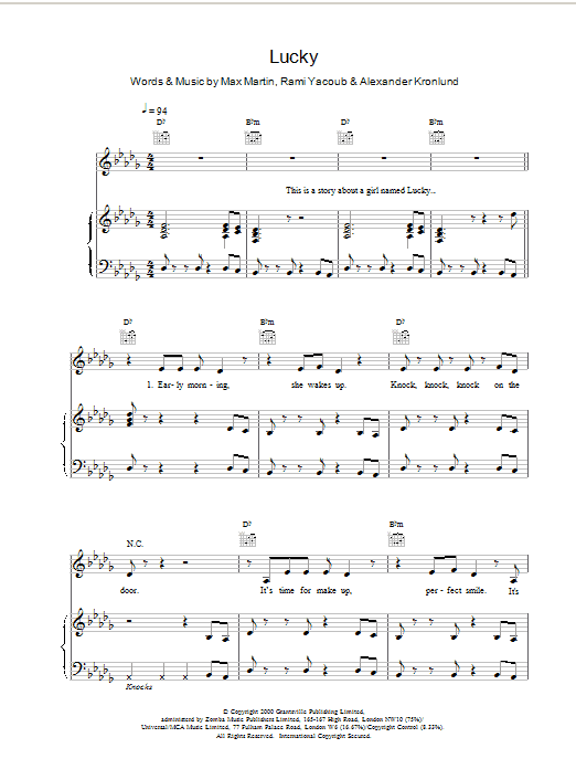 Lucky britney spears chords