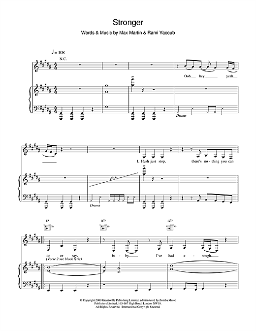 Learn to play Britney Spears Stronger sheet music for Keyboard in minutes. Britney Spears Stronger sheet music notes and chords