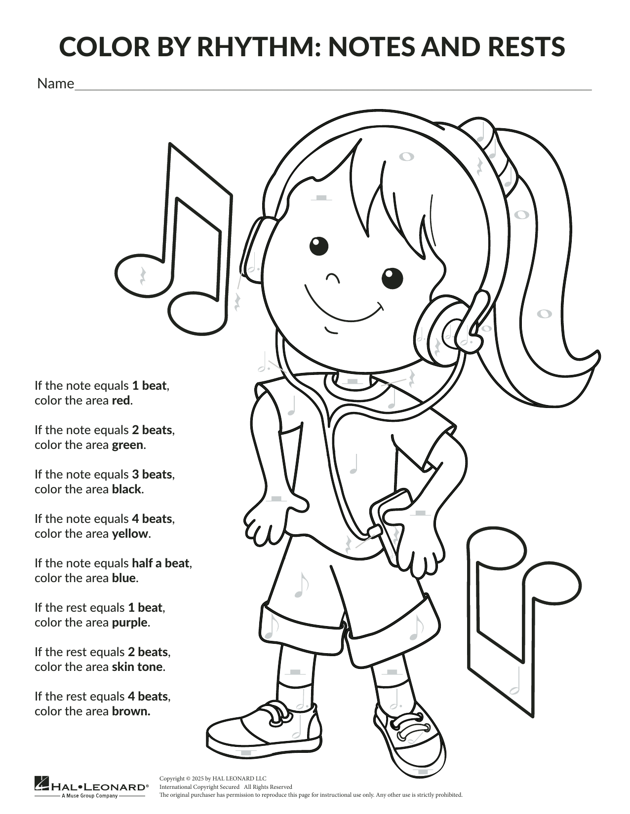 Brittany McCorriston Color By Rhythm: General Music sheet music, chords, lyrics - Printable PDF for Theory Worksheet