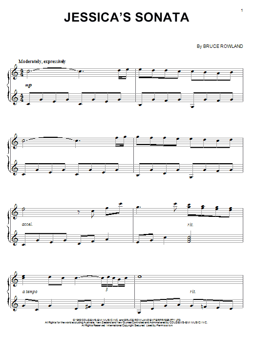 Learn to play Bruce Rowland Jessica's Sonata sheet music for Piano in minutes. Bruce Rowland Jessica's Sonata sheet music notes and chords