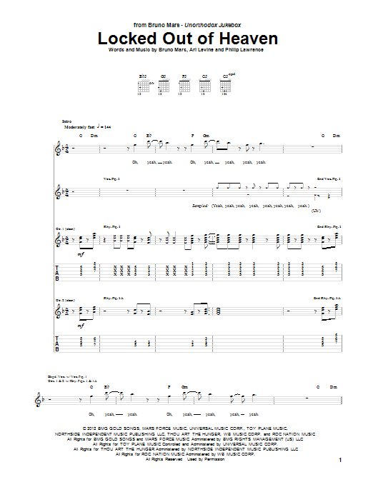 Learn to play Bruno Mars Locked Out Of Heaven sheet music for Drums Transcription in minutes. Bruno Mars Locked Out Of Heaven sheet music preview music notes and score for Drums Transcription including 1 page(s)