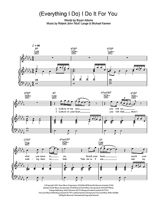 Learn to play Bryan Adams (Everything I Do) I Do It For You sheet music for Easy Piano in minutes. Bryan Adams (Everything I Do) I Do It For You sheet music notes and chords