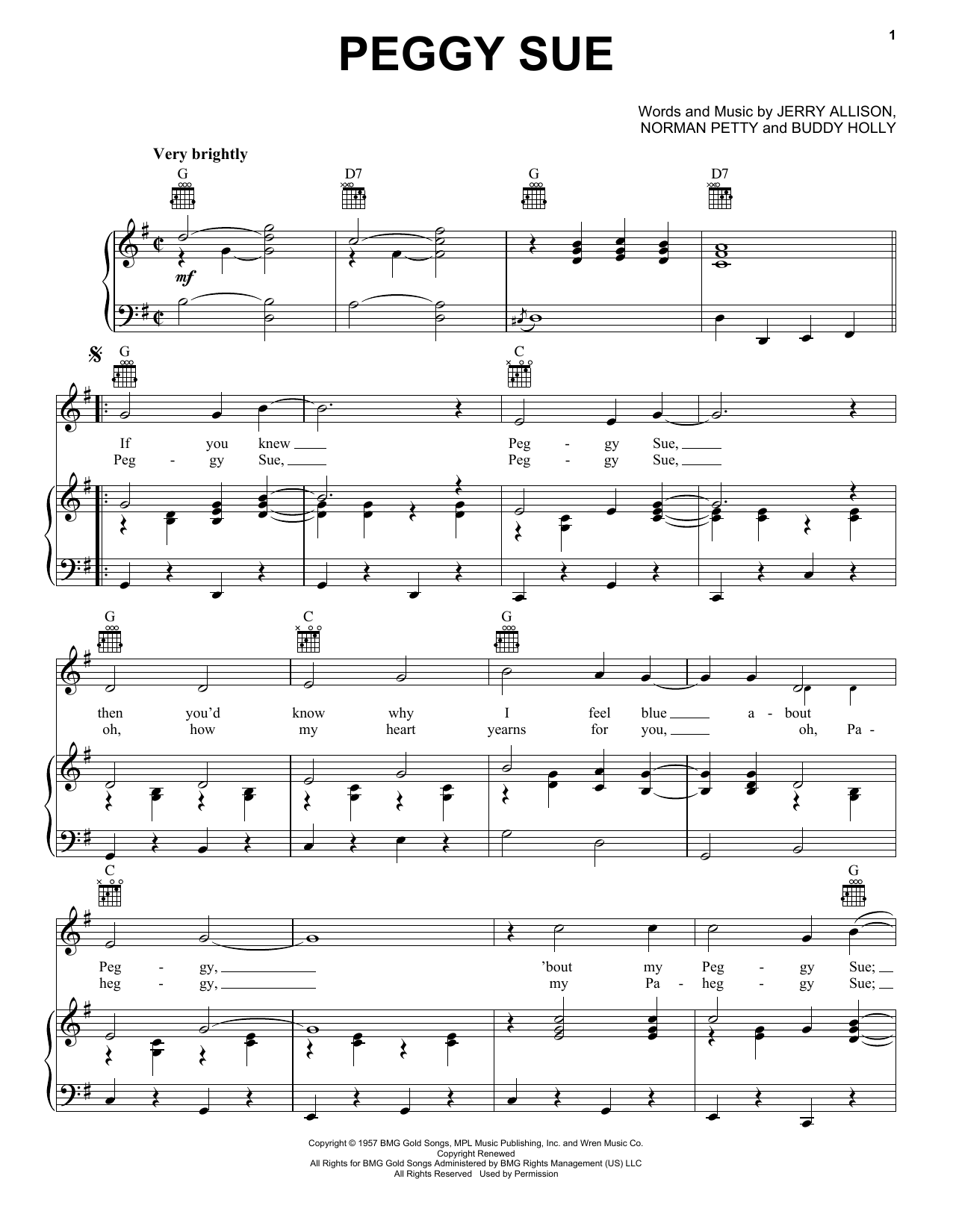 Learn to play Buddy Holly Peggy Sue sheet music for Piano in minutes. Buddy Holly Peggy Sue sheet music notes and chords