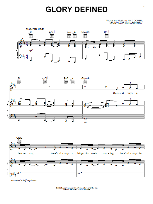 Learn to play Building 429 Glory Defined sheet music for Piano, Vocal & Guitar (Right-Hand Melody) in minutes. Building 429 Glory Defined sheet music preview music notes and score for Piano, Vocal & Guitar (Right-Hand Melody) including 7 page(s)