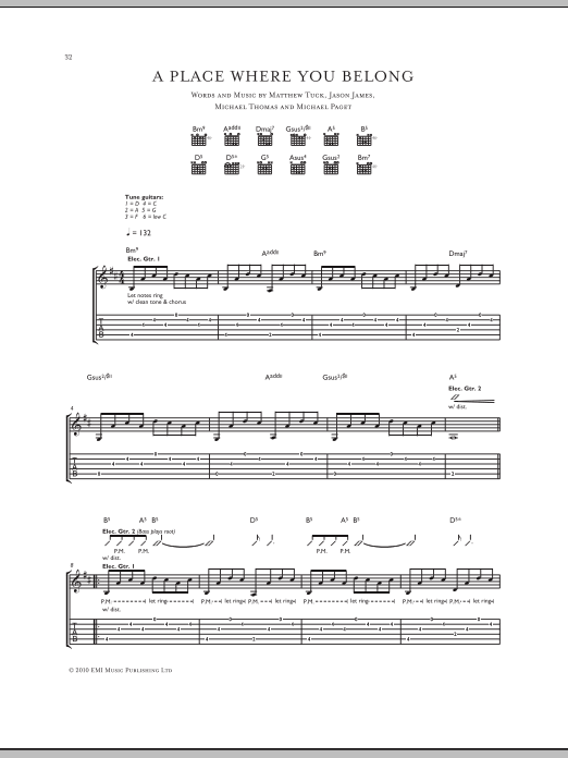 Learn to play Bullet For My Valentine A Place Where You Belong sheet music for Guitar Tab in minutes. Bullet For My Valentine A Place Where You Belong sheet music preview music notes and score for Guitar Tab including 12 page(s)