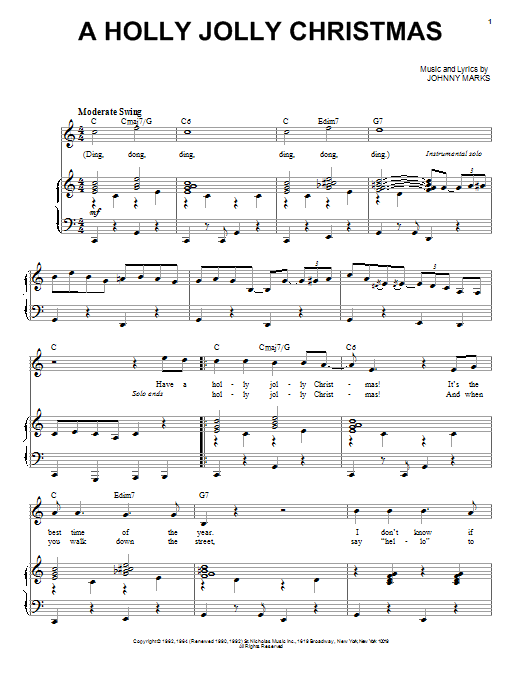 Learn to play Burl Ives A Holly Jolly Christmas sheet music for Piano & Vocal in minutes. Burl Ives A Holly Jolly Christmas sheet music notes and chords