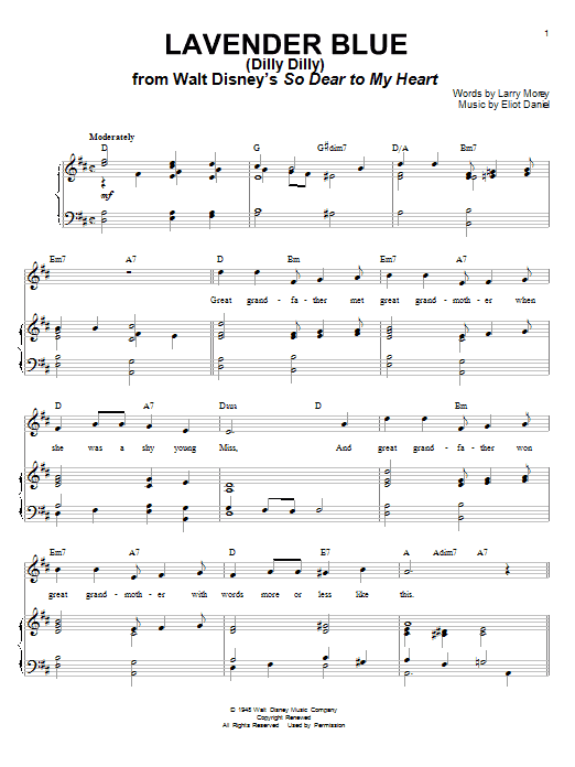 Learn to play Burl Ives Lavender Blue (Dilly Dilly) sheet music for Piano, Vocal & Guitar (Right-Hand Melody) in minutes. Burl Ives Lavender Blue (Dilly Dilly) sheet music notes and chords