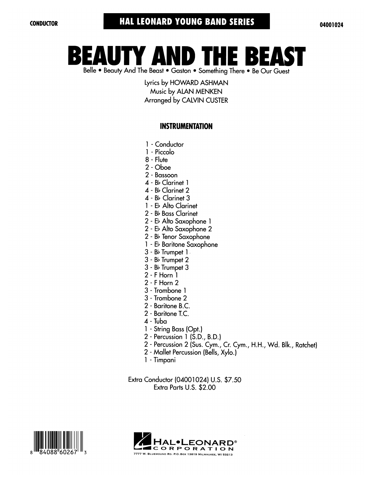 Learn to play Calvin Custer Beauty and the Beast (Medley) - Full Score sheet music for Concert Band in minutes. Calvin Custer Beauty and the Beast (Medley) - Full Score sheet music preview music notes and score for Concert Band including 24 page(s)