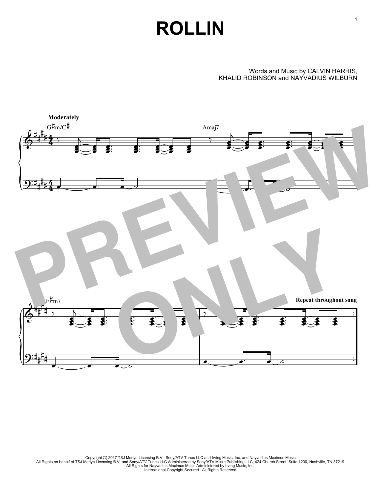 Learn to play Calvin Harris feat. Future and Khalid Rollin sheet music for Piano in minutes. Calvin Harris feat. Future and Khalid Rollin sheet music notes and chords