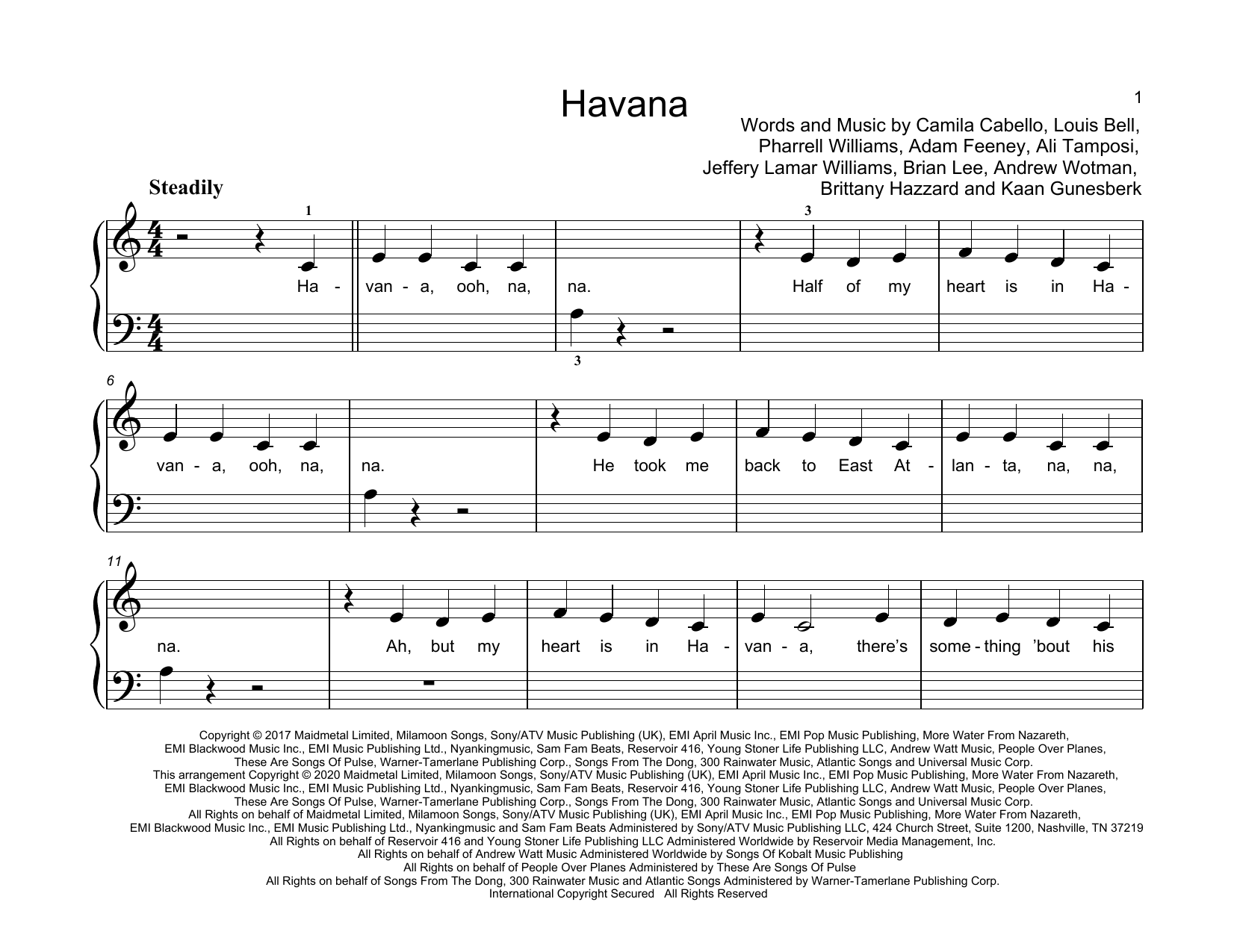 Camila Cabello Havana Feat Young Thug Sheet Music Download Pdf Score