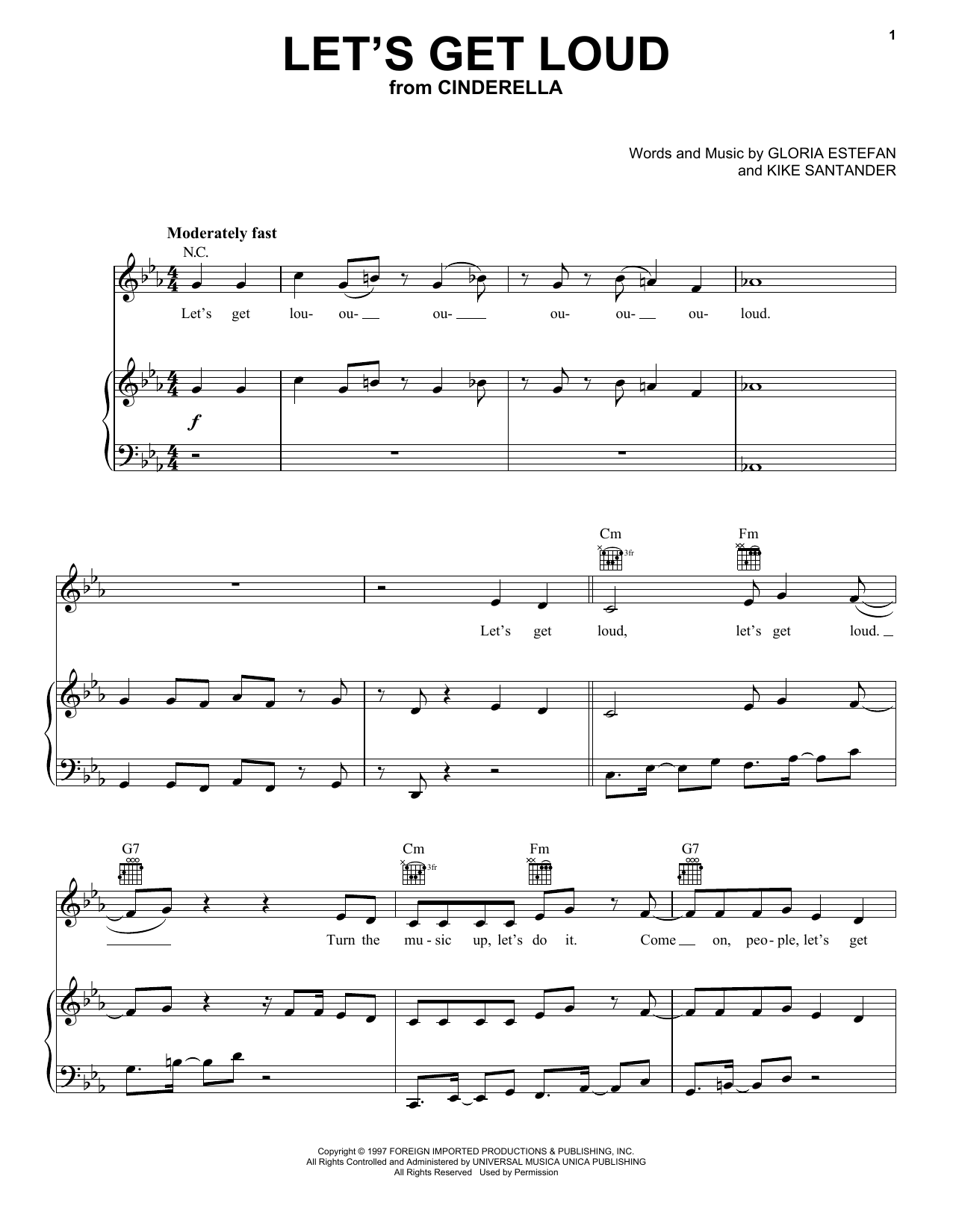 Learn to play Camila Cabello, Nicholas Galitzine and Idina Menzel Let's Get Loud (from the Amazon Original Movie Cinderella) sheet music for Piano, Vocal & Guitar (Right-Hand Melody) in minutes. Camila Cabello, Nicholas Galitzine and Idina Menzel Let's Get Loud (from the Amazon Original Movie Cinderella) sheet music preview music notes and score for Piano, Vocal & Guitar (Right-Hand Melody) including 13 page(s)