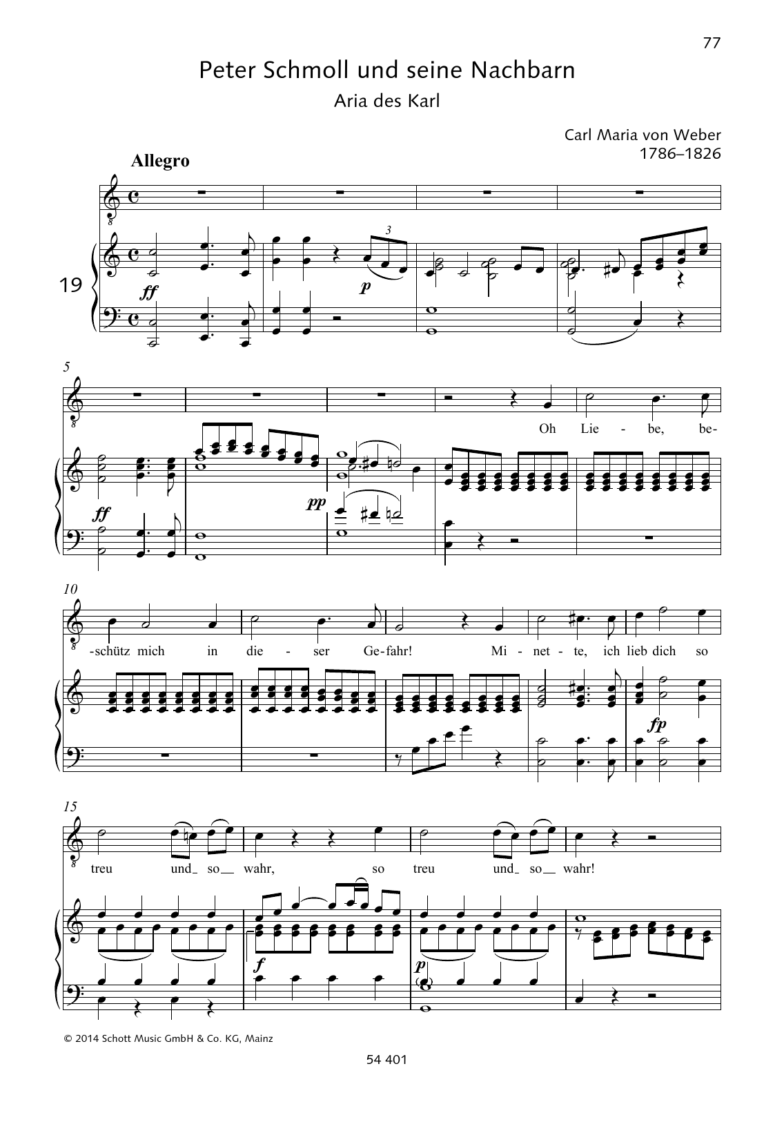 Carl Maria von Weber Oh Liebe, beschütz mich in dieser Gefahr! sheet music, chords, lyrics - Printable PDF for Piano & Vocal