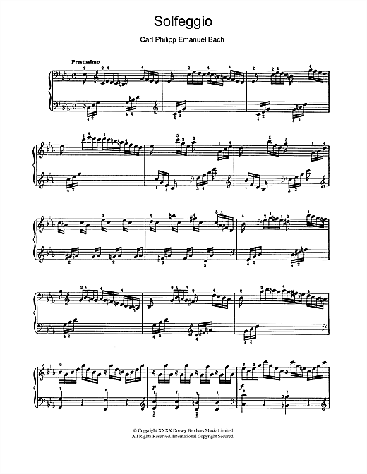 Learn to play Carl Philipp Emanuel Bach Solfeggio sheet music for Piano in minutes. Carl Philipp Emanuel Bach Solfeggio sheet music notes and chords