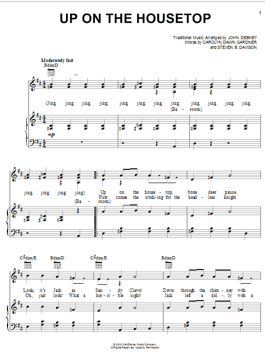 Learn to play Carolyn Dawn Gardner Up On The Housetop sheet music for Piano, Vocal & Guitar (Right-Hand Melody) in minutes. Carolyn Dawn Gardner Up On The Housetop sheet music notes and chords