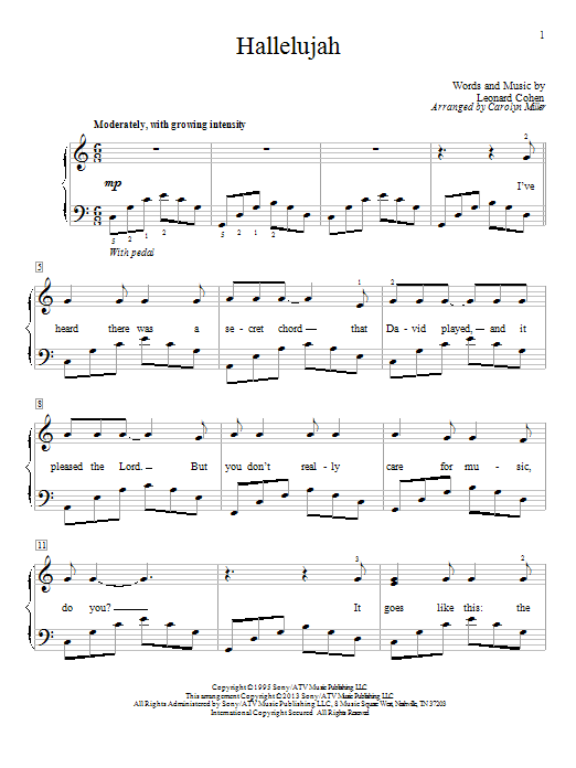 Beginner Hallelujah Violin Sheet Music Easy - Download And Print In Pdf