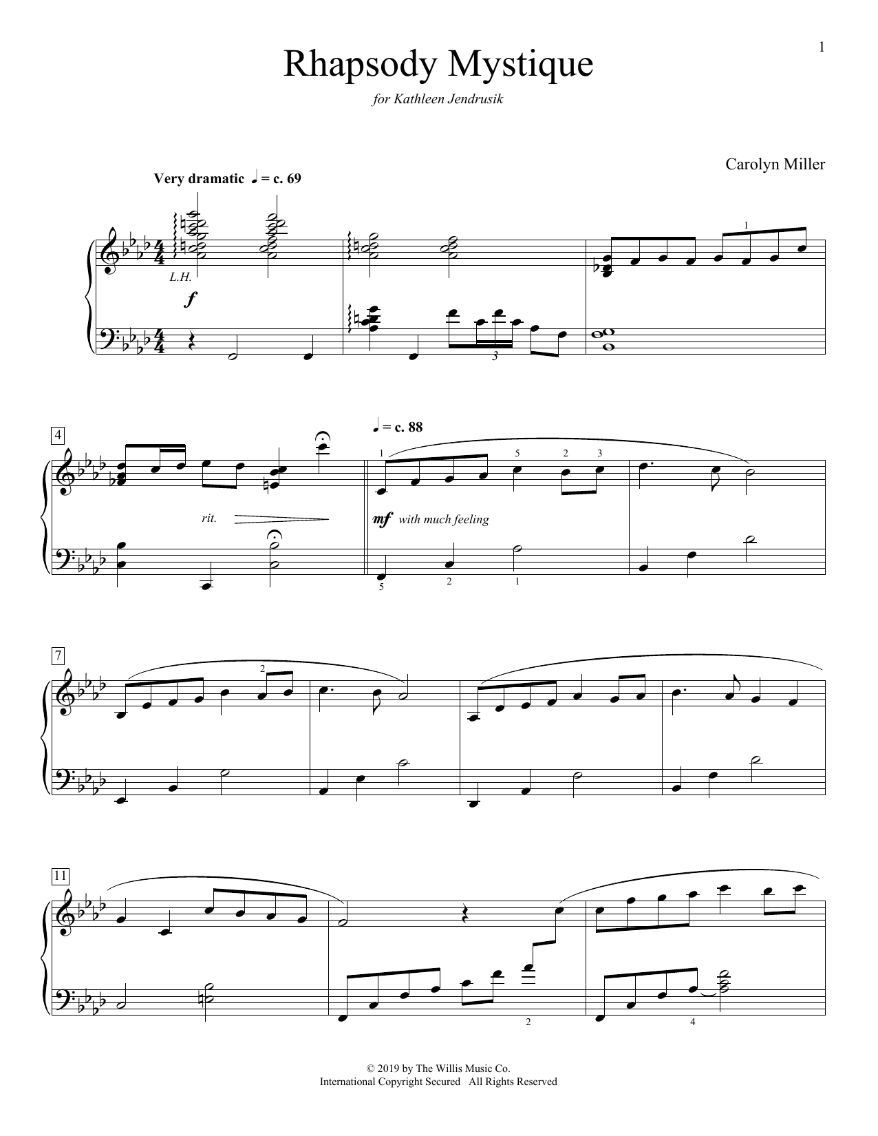 Learn to play Carolyn Miller Rhapsody Mystique sheet music for Educational Piano in minutes. Carolyn Miller Rhapsody Mystique sheet music preview music notes and score for Educational Piano including 5 page(s)