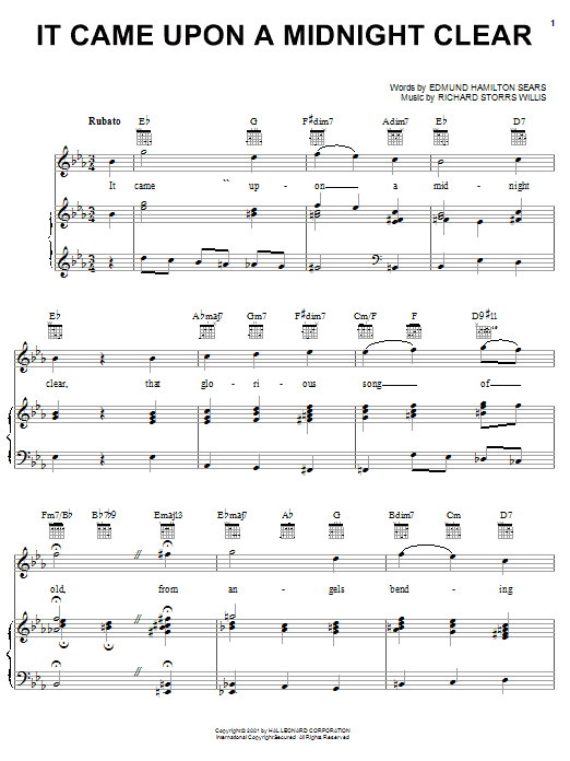 Learn to play Carpenters It Came Upon A Midnight Clear sheet music for Piano, Vocal & Guitar (Right-Hand Melody) in minutes. Carpenters It Came Upon A Midnight Clear sheet music notes and chords