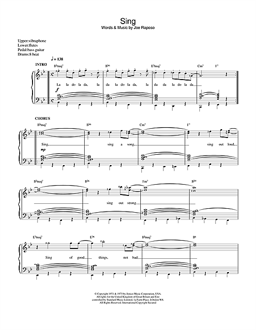 Learn to play Carpenters Sing sheet music for Piano, Vocal & Guitar (Right-Hand Melody) in minutes. Carpenters Sing sheet music notes and chords