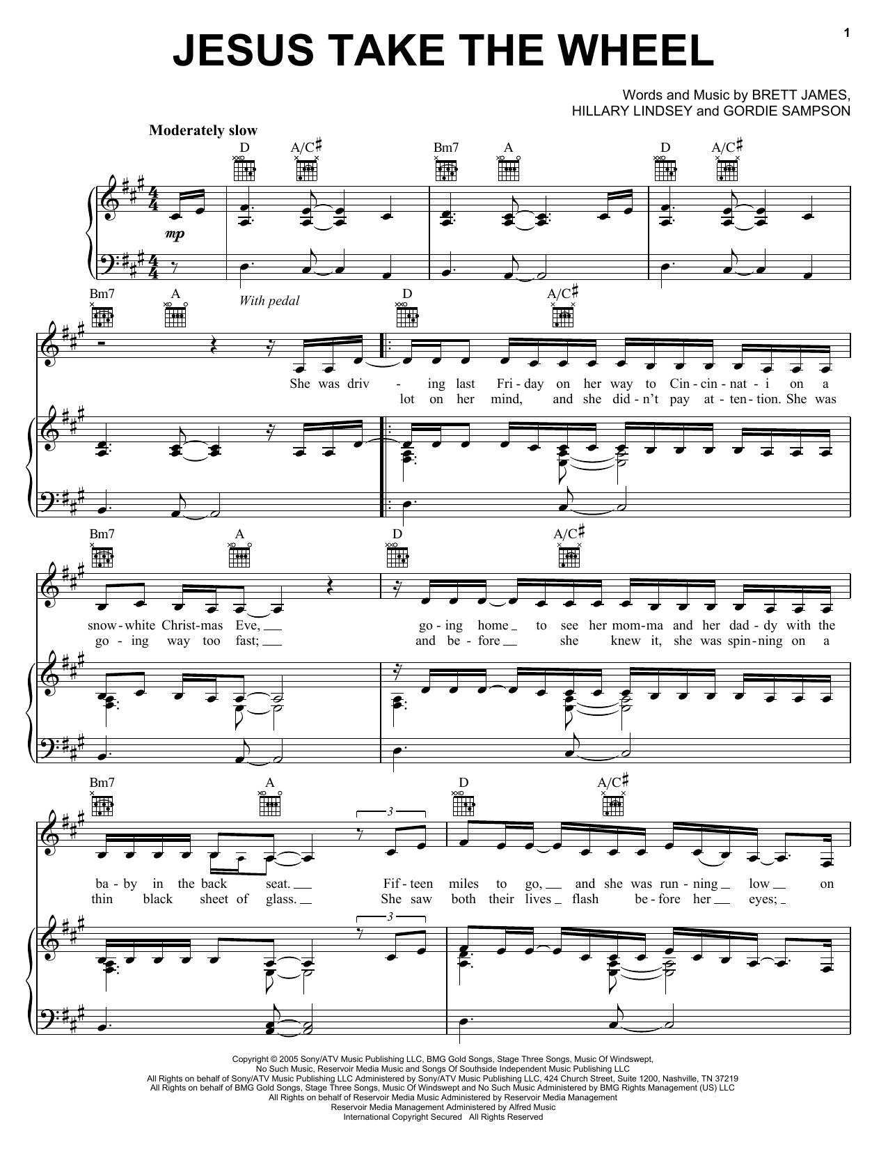 Learn to play Carrie Underwood Jesus Take The Wheel sheet music for Easy Piano in minutes. Carrie Underwood Jesus Take The Wheel sheet music preview music notes and score for Easy Piano including 7 page(s)
