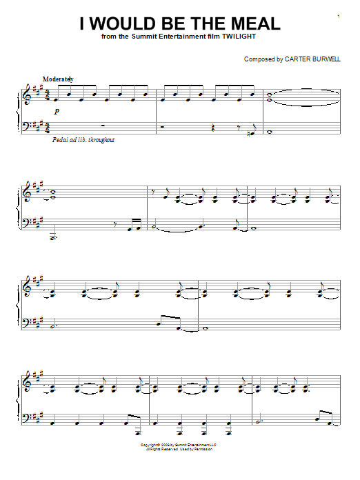 Learn to play Carter Burwell I Would Be The Meal sheet music for Piano in minutes. Carter Burwell I Would Be The Meal sheet music preview music notes and score for Piano including 2 page(s)