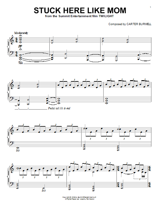 Learn to play Carter Burwell Stuck Here Like Mom sheet music for Piano in minutes. Carter Burwell Stuck Here Like Mom sheet music preview music notes and score for Piano including 2 page(s)