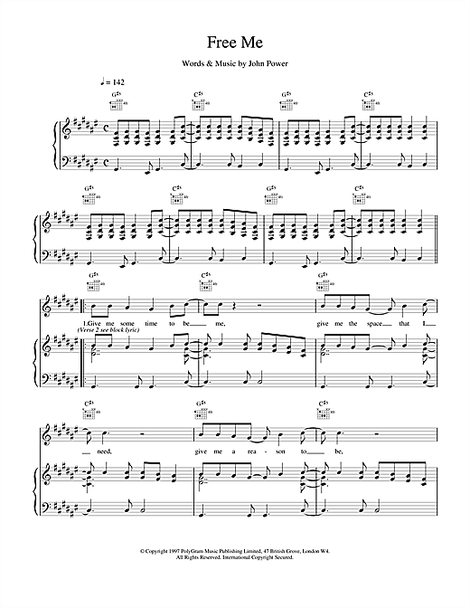 Learn to play Cast Free Me sheet music for Piano, Vocal & Guitar (Right-Hand Melody) in minutes. Cast Free Me sheet music notes and chords