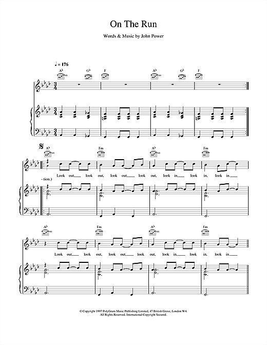 Learn to play Cast On The Run sheet music for Piano, Vocal & Guitar (Right-Hand Melody) in minutes. Cast On The Run sheet music notes and chords