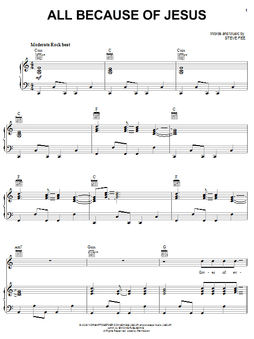 Learn to play Casting Crowns All Because Of Jesus sheet music for Lyrics & Chords in minutes. Casting Crowns All Because Of Jesus sheet music notes and chords