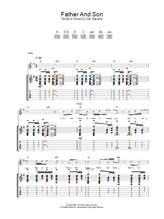 cat stevens father and son chords