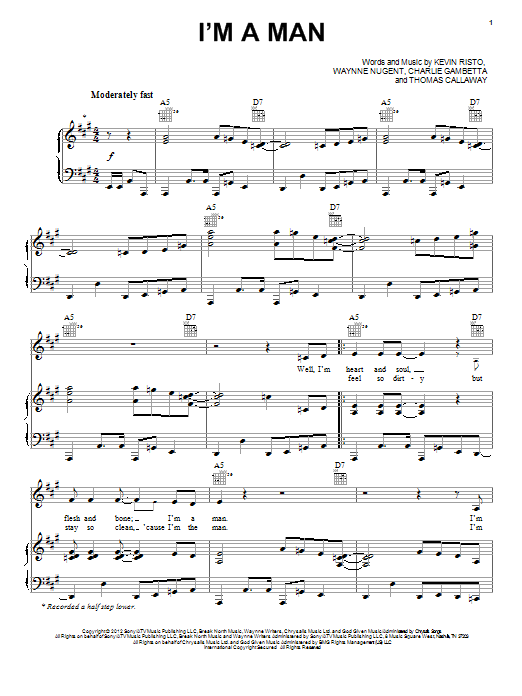 Learn to play Whitney Houston I'm A Man sheet music for Piano, Vocal & Guitar (Right-Hand Melody) in minutes. Whitney Houston I'm A Man sheet music preview music notes and score for Piano, Vocal & Guitar (Right-Hand Melody) including 5 page(s)